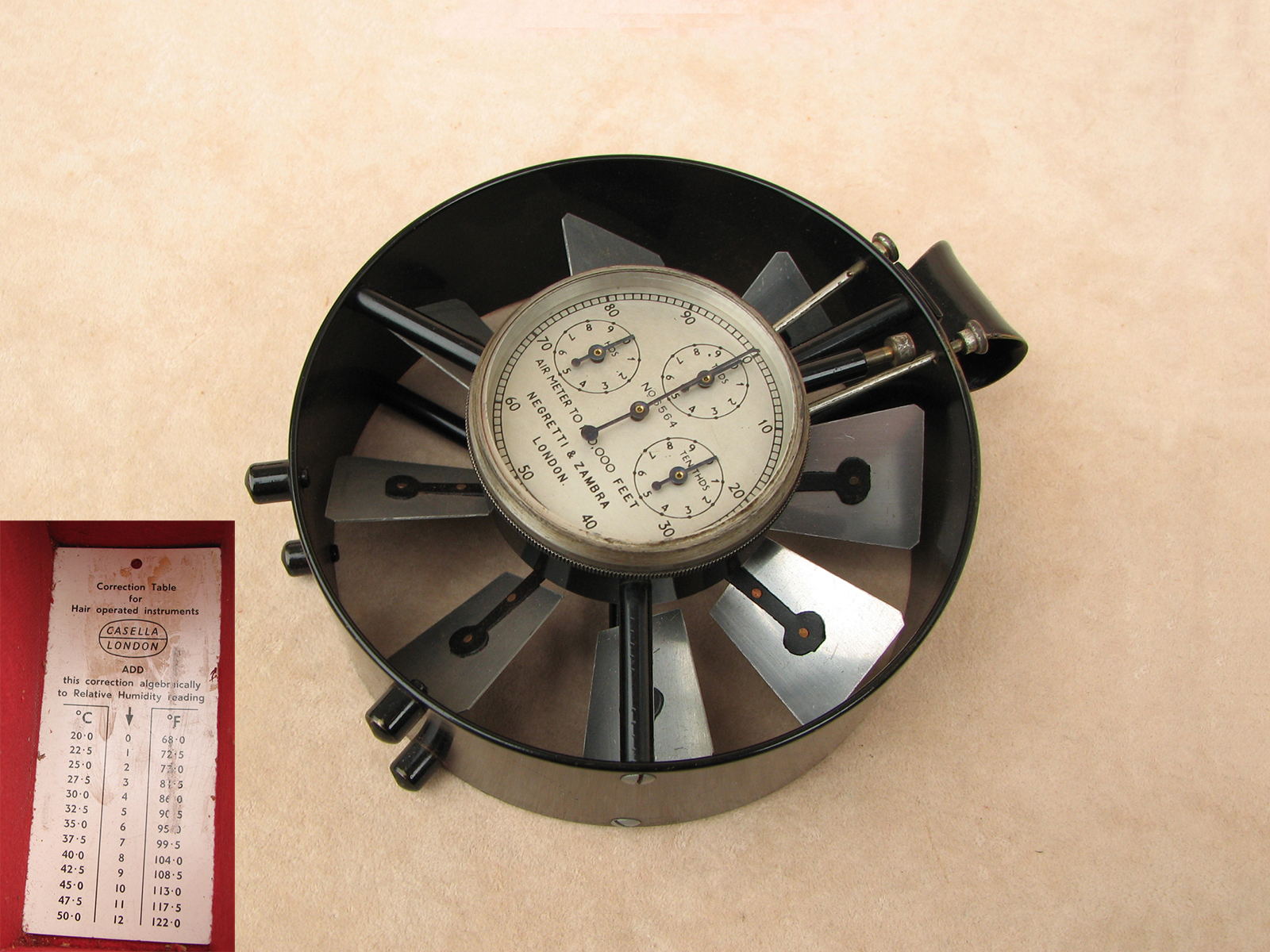 Biram type medium speed mining airmeter by Negretti & Zambra